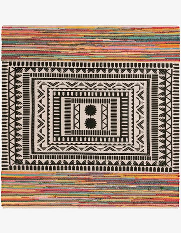 Hand Braided Chindi Cotton Square Rug