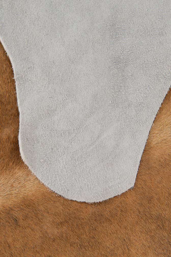 6' 2 x 6' 6 Cowhide Leather Square Rug