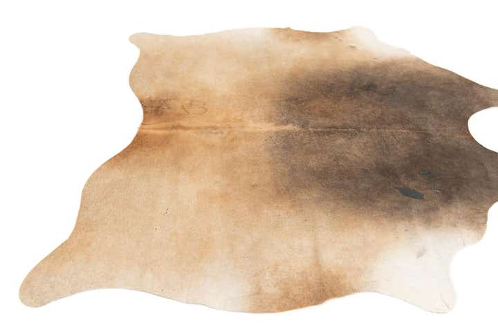 4' 4 x 4' 9 Cowhide Leather Square Rug