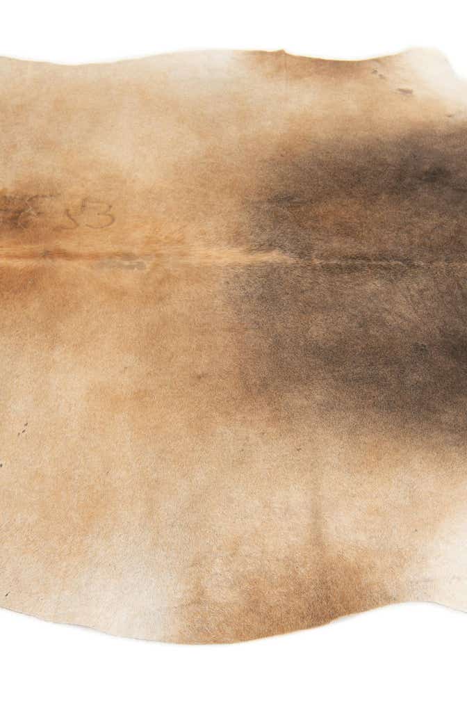 4' 4 x 4' 9 Cowhide Leather Square Rug