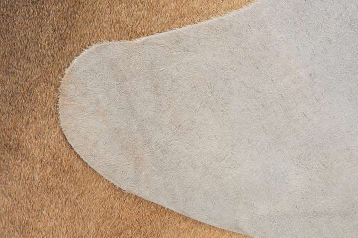 4' 4 x 4' 9 Cowhide Leather Square Rug