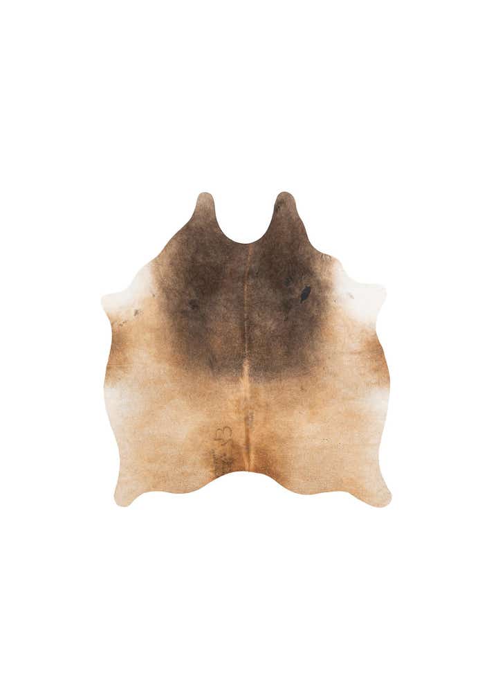 4' 4 x 4' 9 Cowhide Leather Square Rug