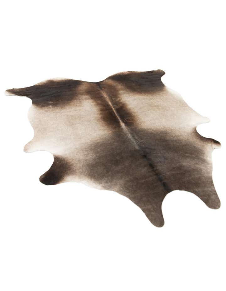 5' 8 x 6' 2 Cowhide Leather Square Rug
