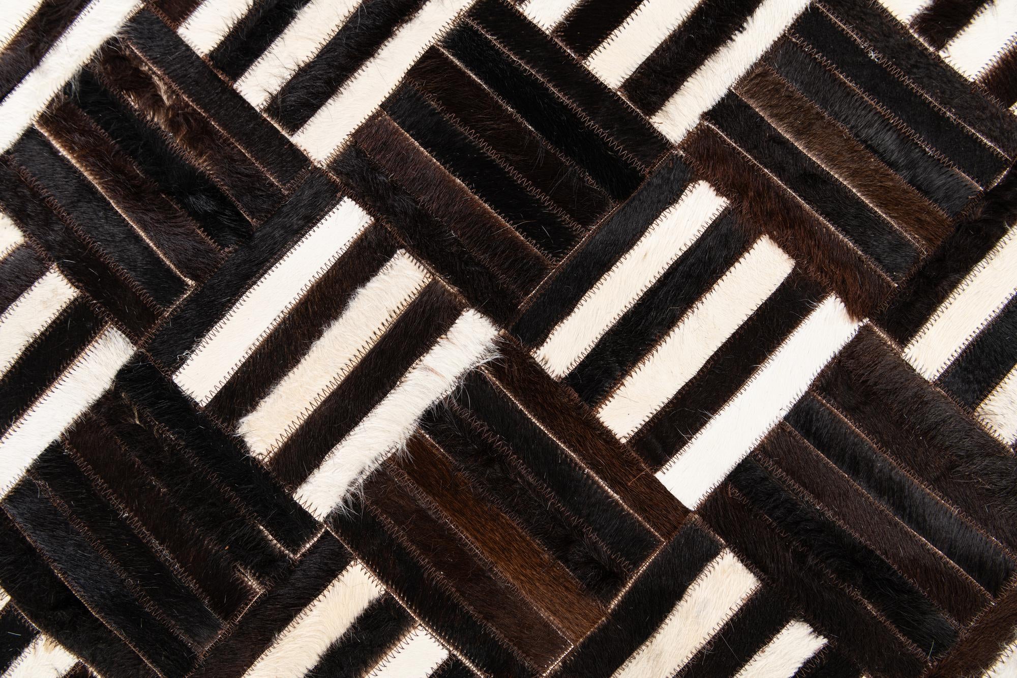 5' 11 x 6' 7 Cowhide Stocks Square Rug