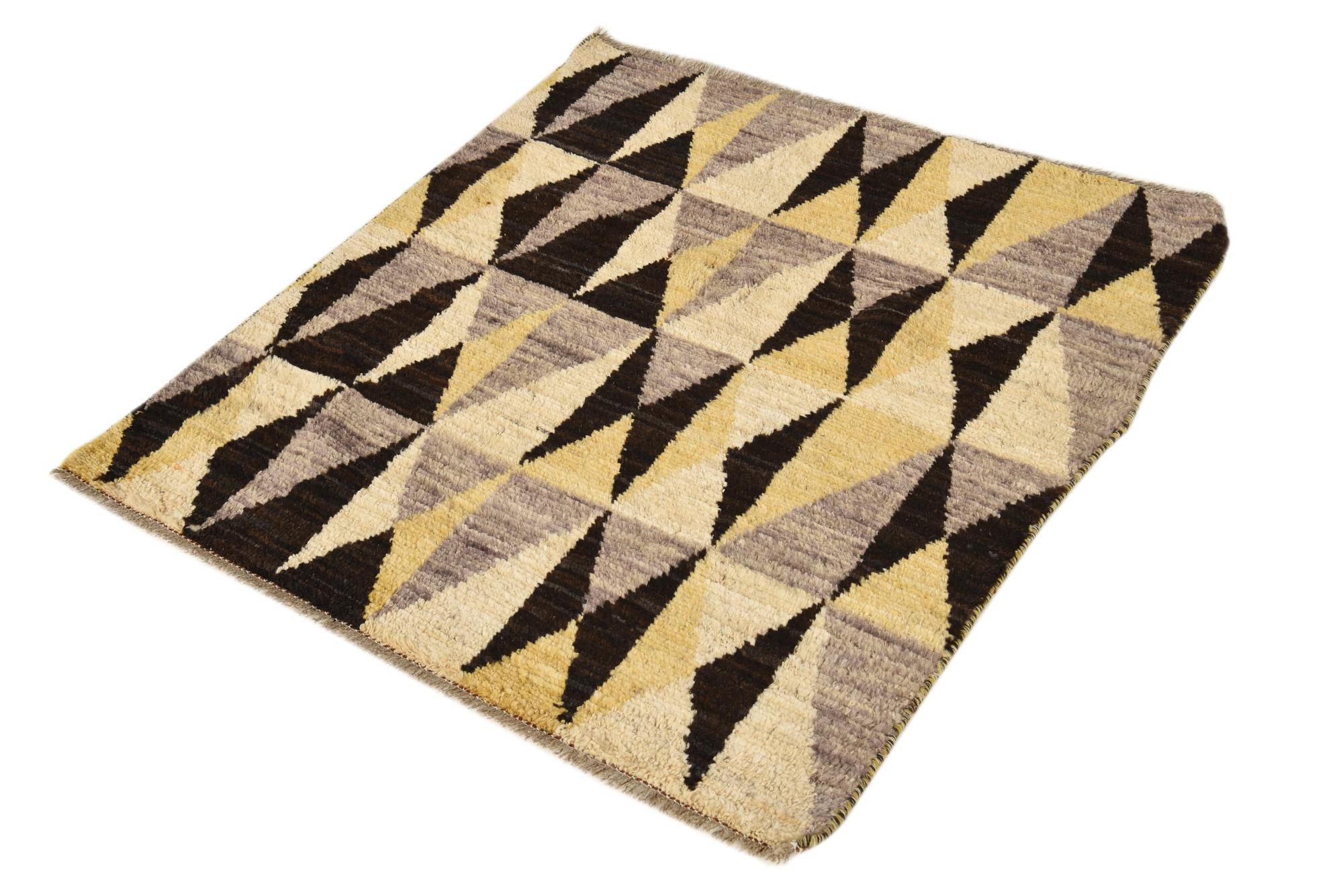 3' 4 x 3' 5 Hand Knotted Darya Wool Square Rug