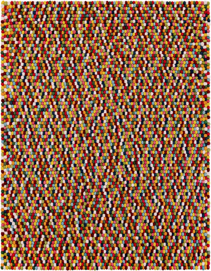 Detail image of 10' x 10' Felt Ball Wool Square Rug