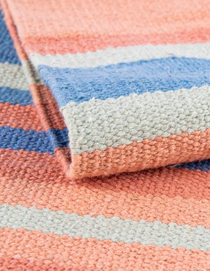 Detail image of 10' x 10' Hand Woven Flatweave Cotton Dhurrie Square Rug