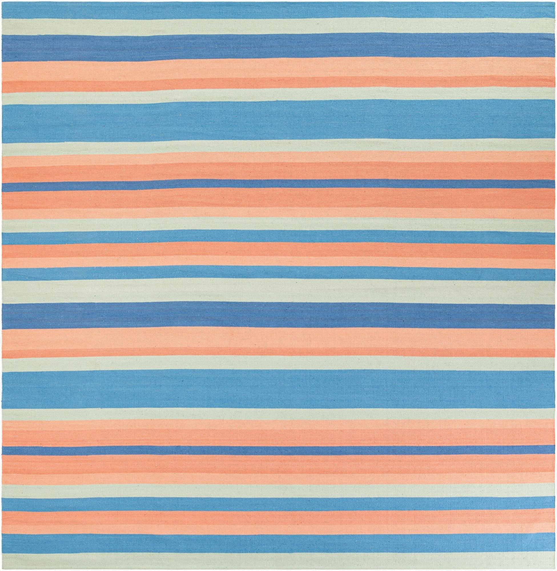 10' x 10'  Hand Woven Flatweave Cotton Dhurrie Square Rug