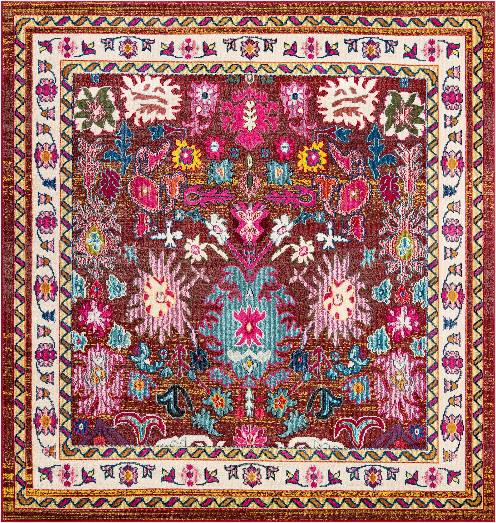 8' x 8' Washable Fleur Square Rug
