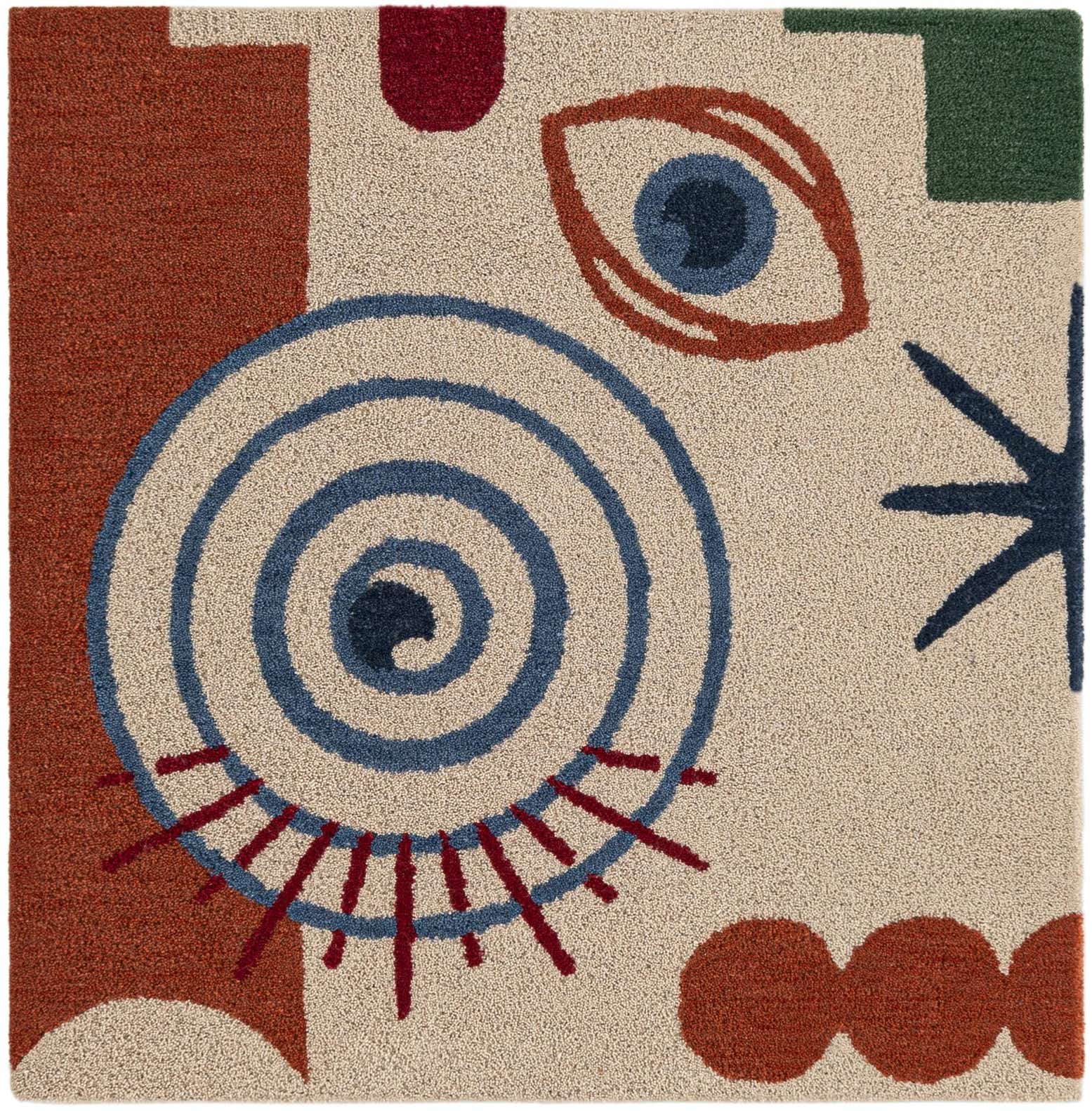 6' 1 x 6' 1 Handtufted Wool Square Rug