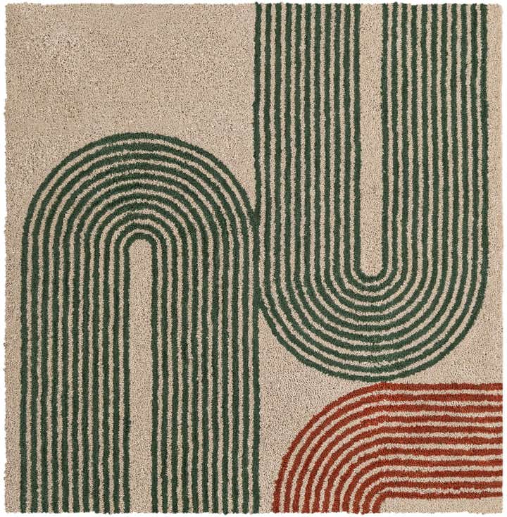 4' 1 x 4' 1 Handtufted Wool Square Rug