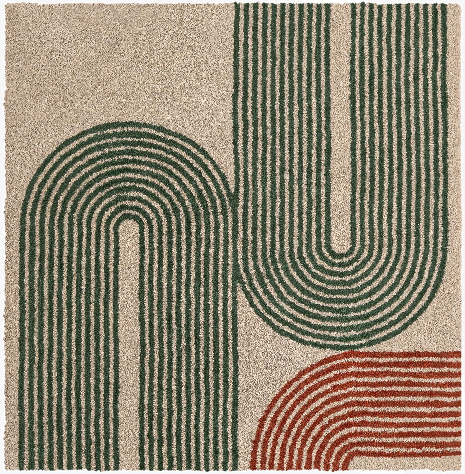 6' 1 x 6' 1 Handtufted Wool Square Rug