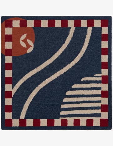 5' 1 x 5' 1 Handtufted Wool Square Rug