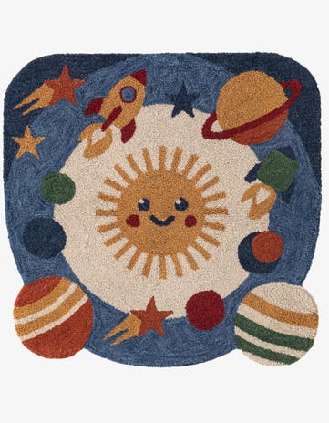 3' 3 x 3' 3 Handtufted Wool Square Rug