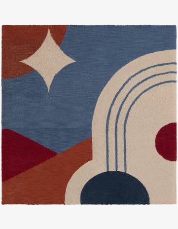 5' 1 x 5' 1 Handtufted Wool Square Rug