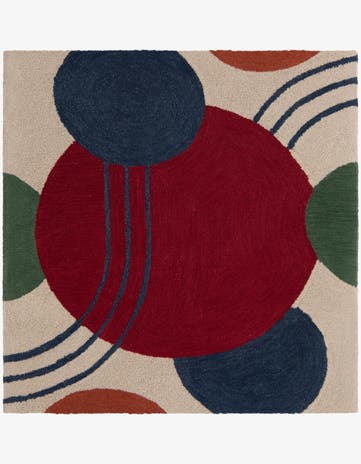 8' x 8' Handtufted Wool Square Rug