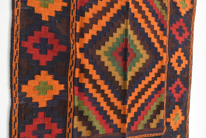 3' 10 x 4' Hand Knotted Kilim Fars Persian Wool Square Rug
