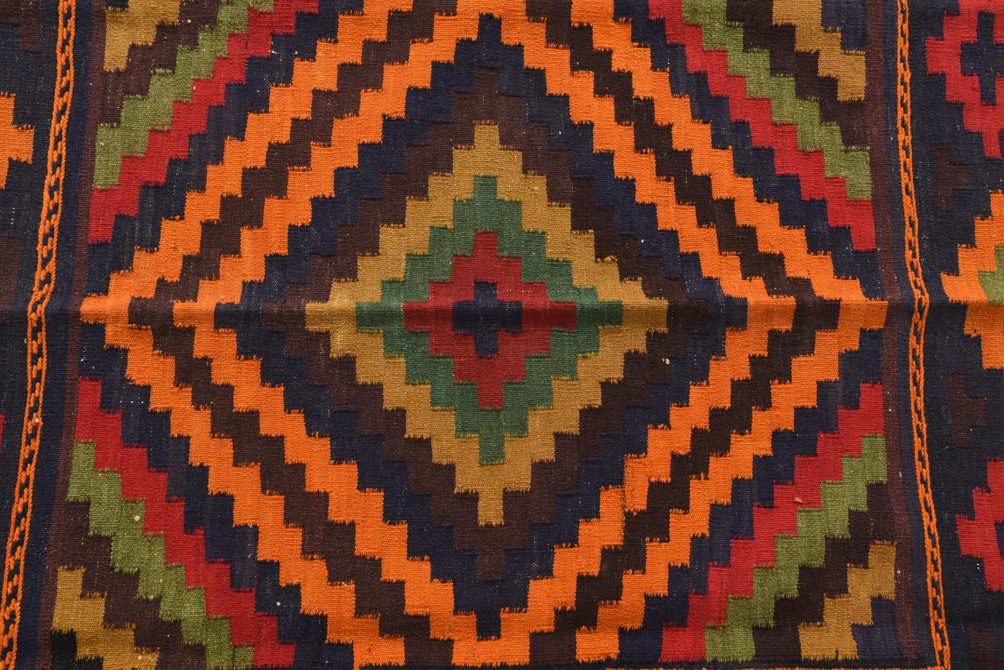 3' 10 x 4' Hand Knotted Kilim Fars Persian Wool Square Rug