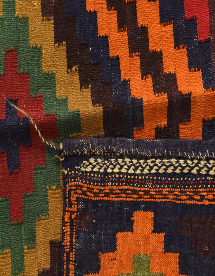 Detail image of 3' 10 x 4'  Hand Knotted Kilim Fars Persian Wool Square Rug