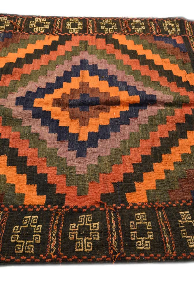 3' 9 x 3' 9 Hand Woven Kilim Fars Wool Square Rug