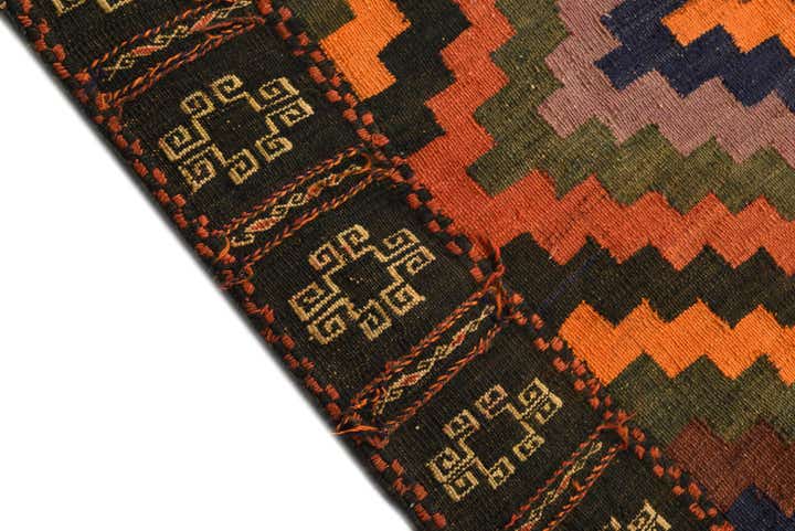3' 9 x 3' 9 Hand Woven Kilim Fars Wool Square Rug
