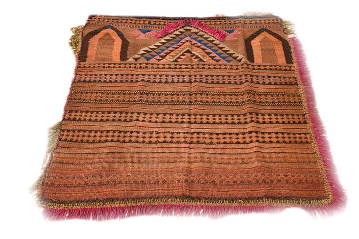 3' 3 x 4' Hand Woven Kilim Fars Wool Square Rug