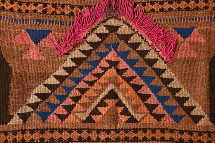 3' 3 x 4' Hand Woven Kilim Fars Wool Square Rug