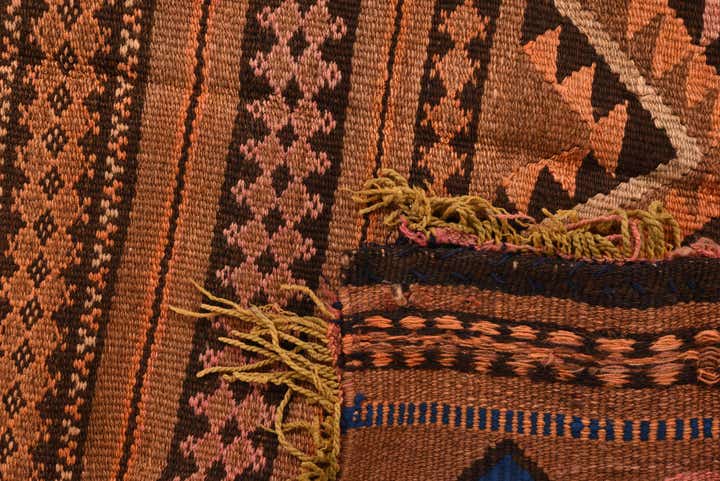 3' 3 x 4' Hand Woven Kilim Fars Wool Square Rug