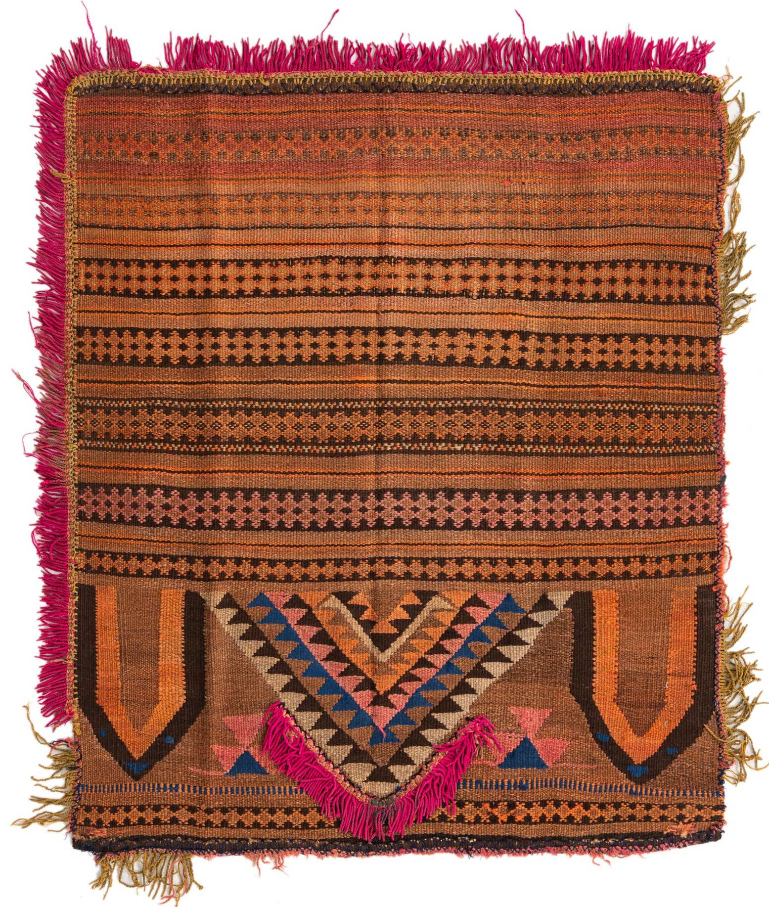 3' 3 x 4' Hand Woven Kilim Fars Wool Square Rug
