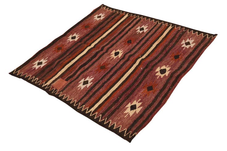 Detail image of 3' 4 x 3' 5 Hand Woven Kilim Fars Wool Square Rug