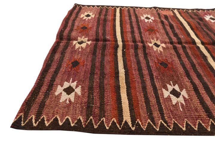3' 4 x 3' 5 Hand Woven Kilim Fars Wool Square Rug