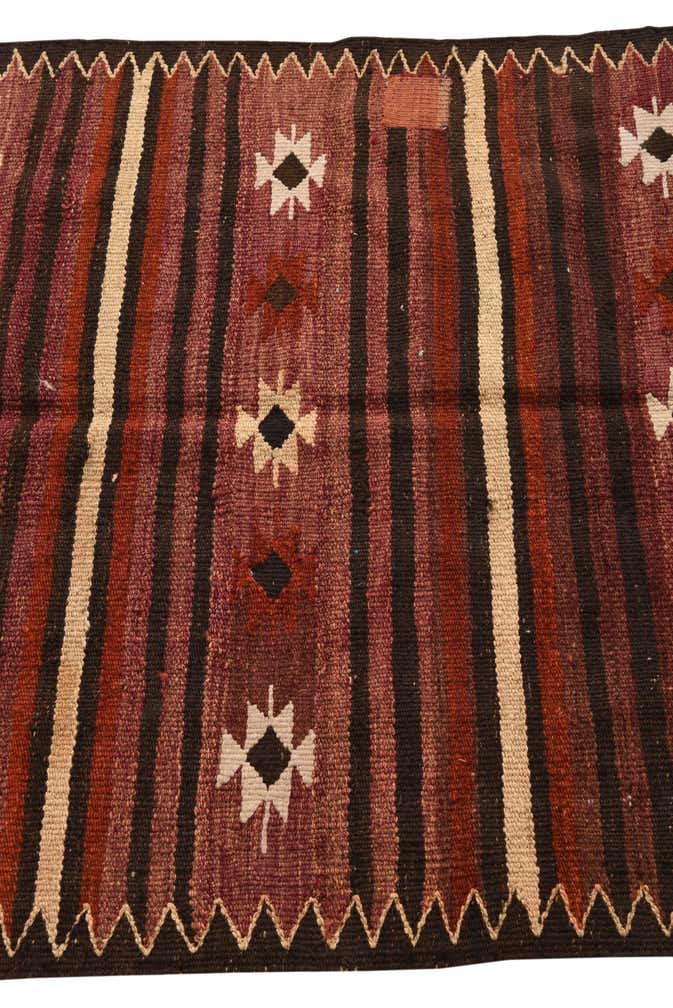 3' 4 x 3' 5 Hand Woven Kilim Fars Wool Square Rug
