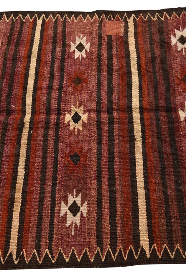 Detail image of 3' 4 x 3' 5 Hand Woven Kilim Fars Wool Square Rug