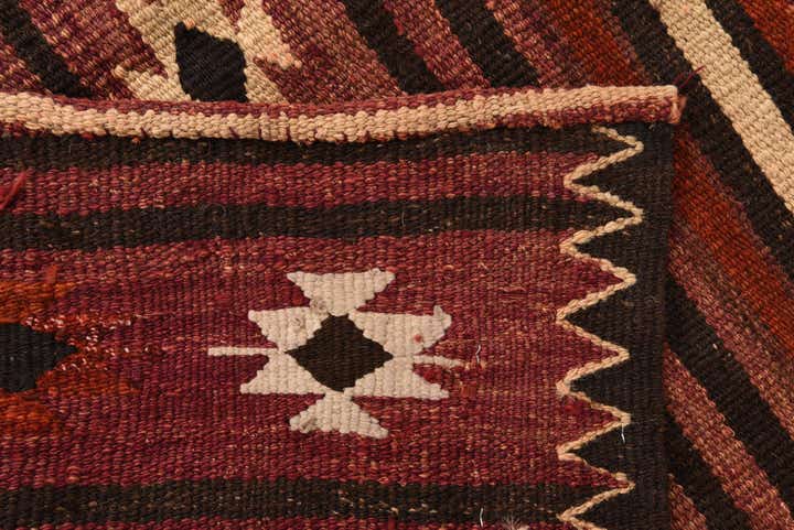 3' 4 x 3' 5 Hand Woven Kilim Fars Wool Square Rug
