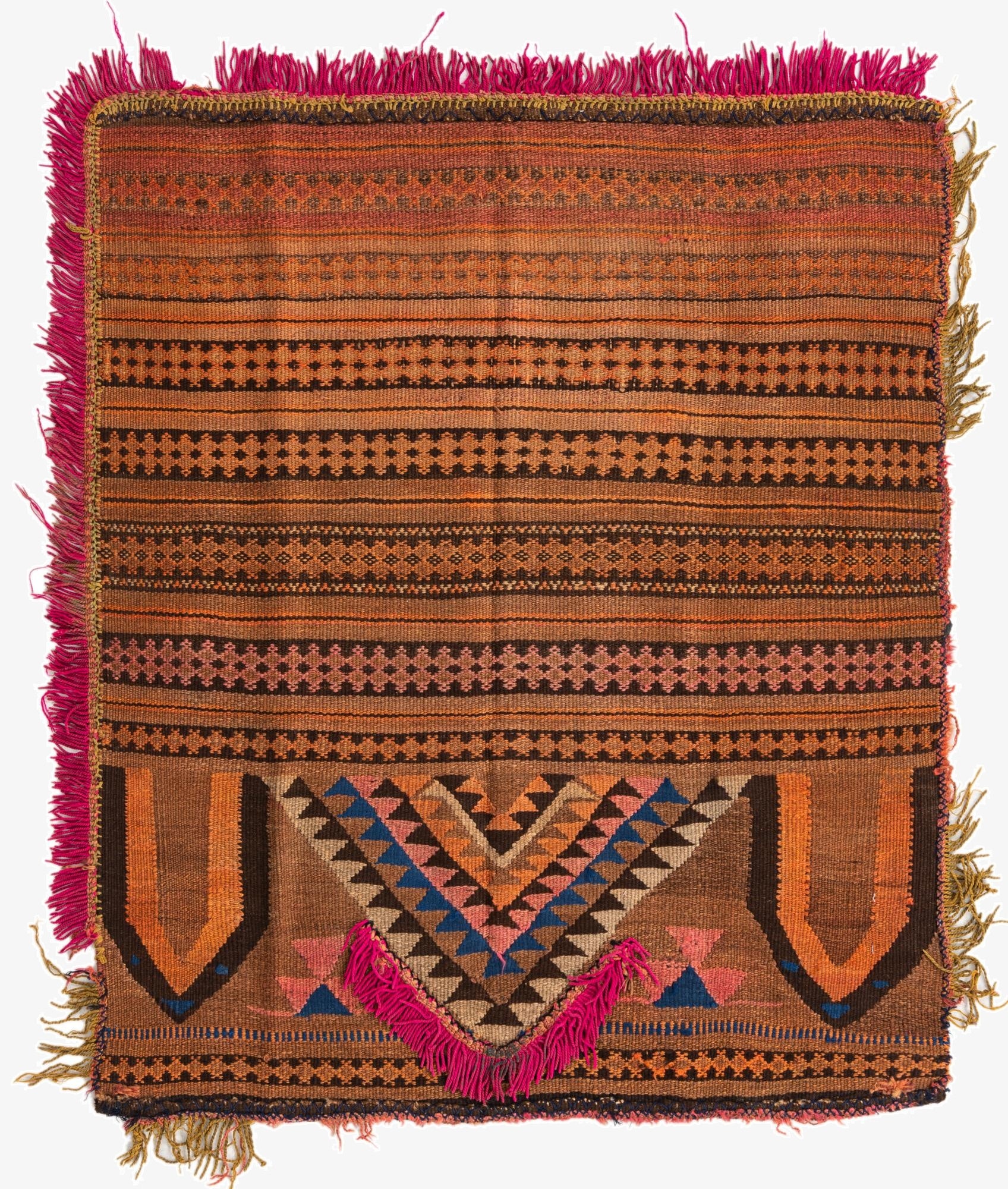 3' 3 x 4'  Hand Woven Kilim Fars Wool Square Rug