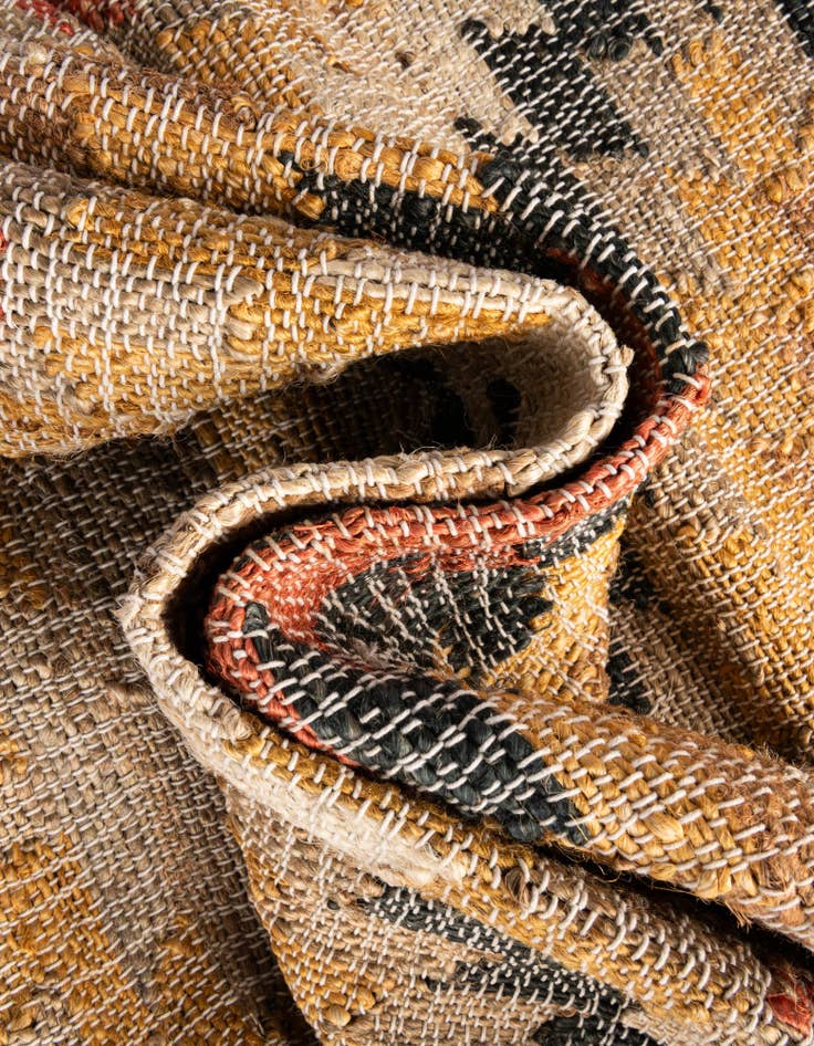 Detail image of 7' 10 x 7' 10 Hand Woven Kilim Jute Square Rug