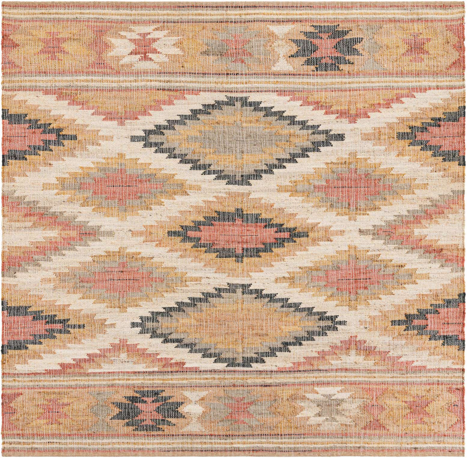 7' 10 x 7' 10 Hand Woven Kilim Jute Square Rug