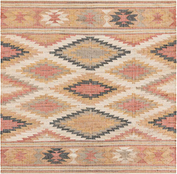7' 10 x 7' 10 Hand Woven Kilim Jute Square Rug
