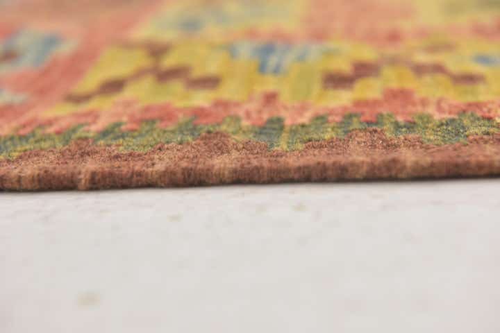 3' 4 x 3' 6 Hand Woven Kilim Maymana Wool Square Rug