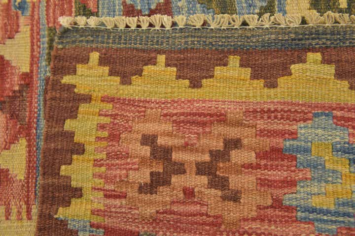 3' 4 x 3' 6 Hand Woven Kilim Maymana Wool Square Rug