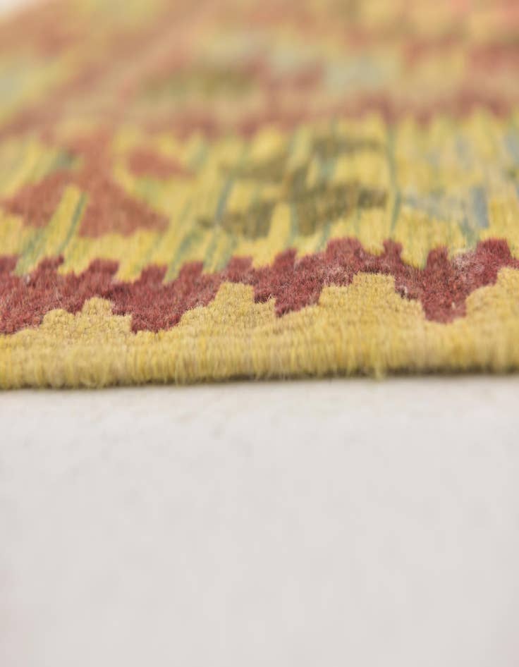 Detail image of 3' 4 x 4'  Hand Woven Kilim Maymana Wool Square Rug