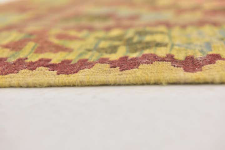 3' 4 x 4' Hand Woven Kilim Maymana Wool Square Rug