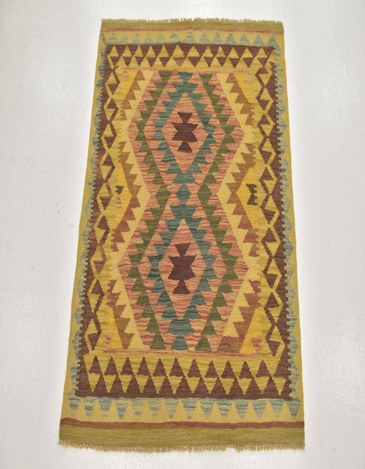 Detail image of 3' 3 x 3' 7  Hand Woven Kilim Maymana Wool Square Rug