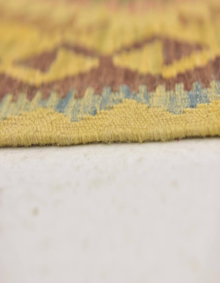 Detail image of 3' 3 x 3' 7  Hand Woven Kilim Maymana Wool Square Rug