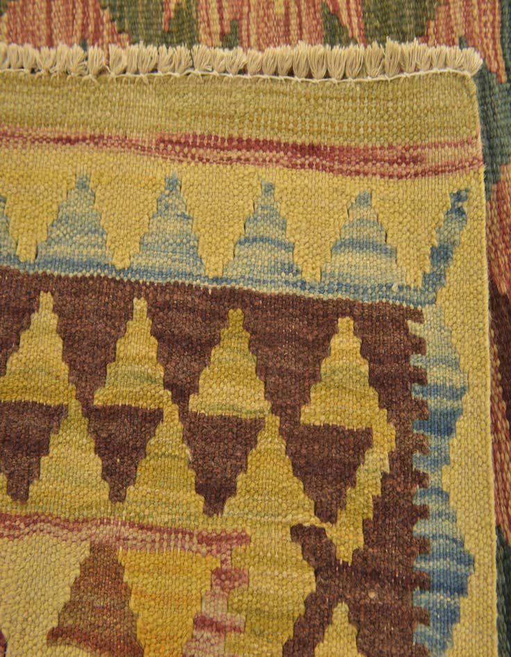Detail image of 3' 3 x 3' 7  Hand Woven Kilim Maymana Wool Square Rug