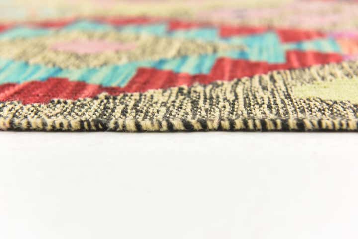 7' x 8' 2 Hand Woven Kilim Modern Wool Square Rug