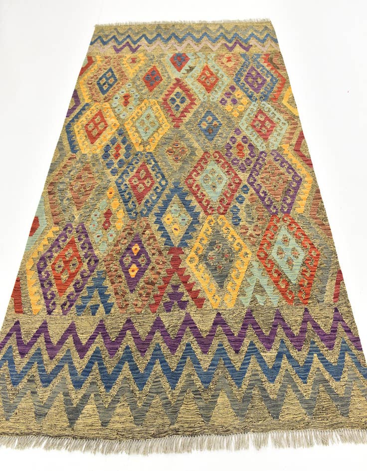Detail image of 6' 7 x 8'  Hand Woven Kilim Modern Wool Square Rug