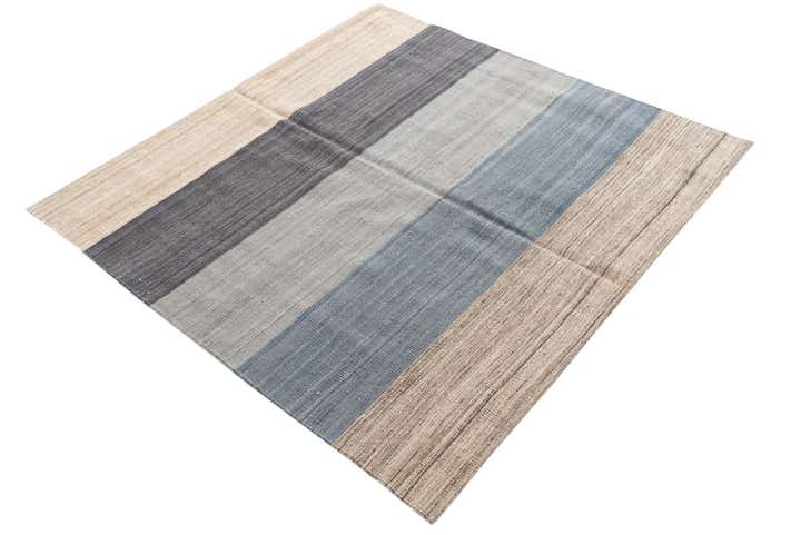 4' 6 x 4' 8 Hand Woven Kilim Modern Wool Square Rug