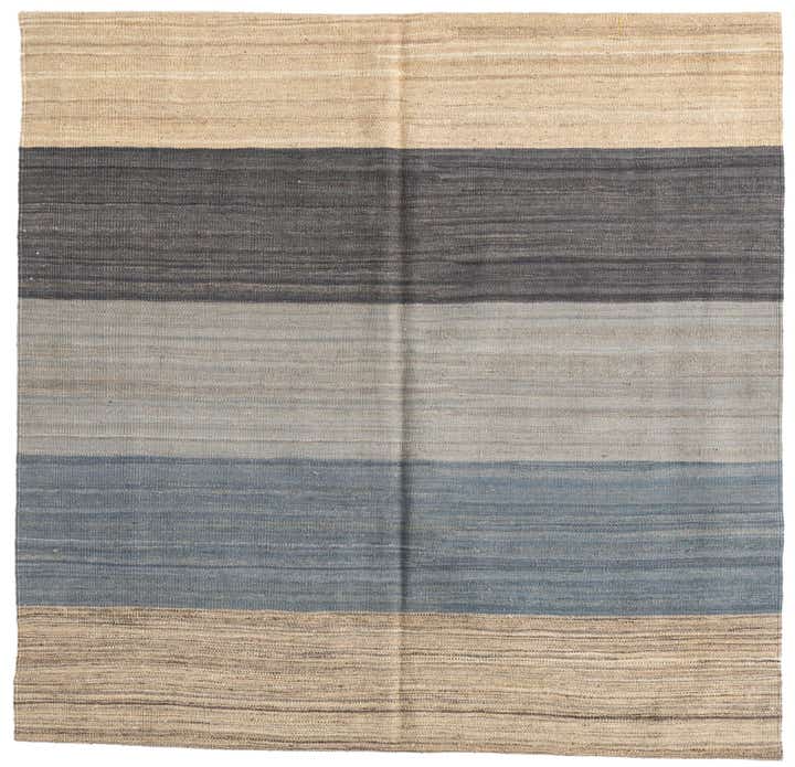 4' 6 x 4' 8 Hand Woven Kilim Modern Wool Square Rug