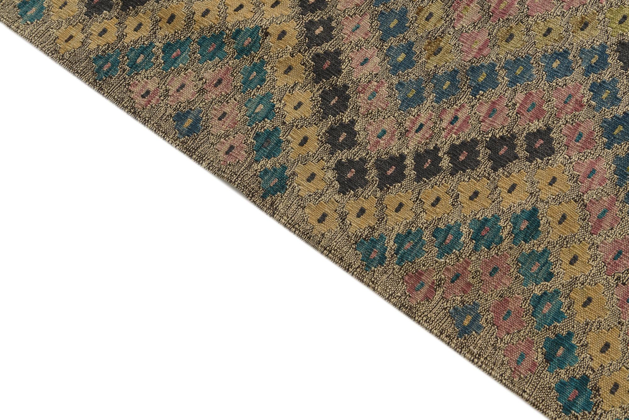 9' x 9' 5 Hand Woven Kilim Modern Wool Square Rug